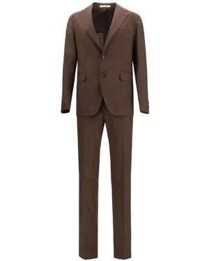 Tagliatore Single-Breasted Wool Suit - Brown