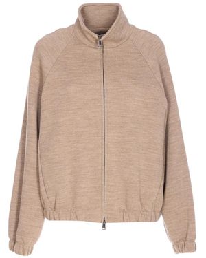 Max Mara Zip-Up Sweatshirt - Natural