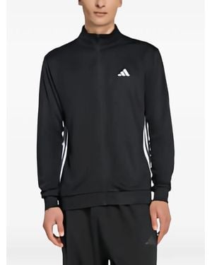 adidas Workout Essentials 3-Stripes Zip-Up Sweater - Black