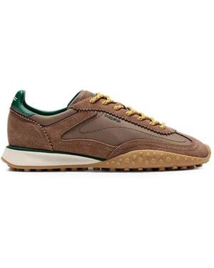 HOFF Bridge Mkii Suede-Panelled Logo-Print Trainers - Brown
