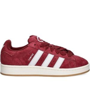 adidas Campus 00S Three-Stripe Suede Trainers - Red