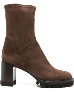 Truman ́s 80Mm Block-Heel Lug-Sole Boots - Brown