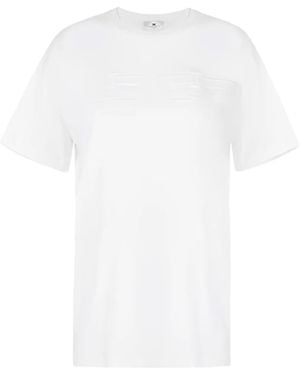Elisabetta Franchi Jersey T-Shirt With Embossed Logo - White
