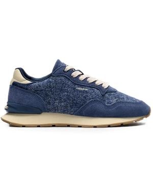 HOFF City Suede-Panelled Textured Sneakers - Bleu