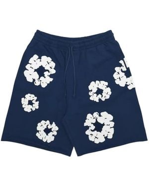 DENIM TEARS Cotton Print Shorts - Blue