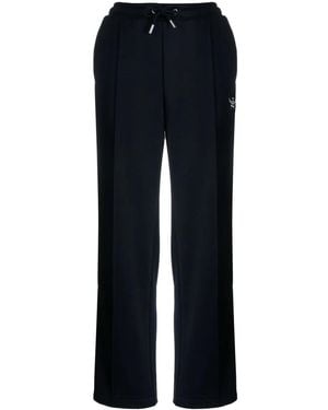 MCM Essential Logo-Embroidered Terry Track Pants - Blue
