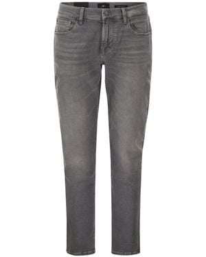 7 For All Mankind Belt-Loop Buttoned Jeans - Grey