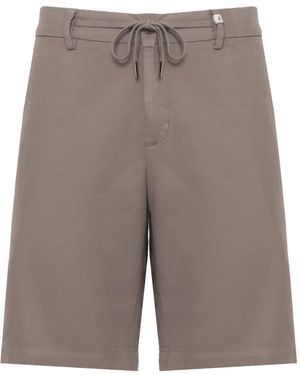 Myths Drawstring-Waist Cotton Shorts - Grey