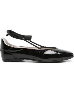 Patrizia Pepe Ankle-Tie Ballet Flats - Black