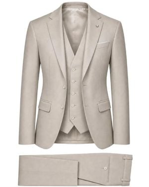 Manuel Ritz Single-Breasted Three-Piece Suit - Grey