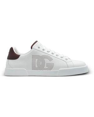 Dolce & Gabbana Leather Portofino Trainers - White