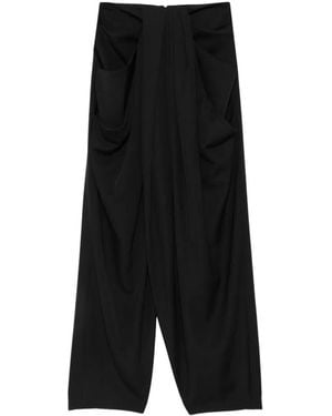 Balmain Grain De Poudre Gedrapeerde Broek - Zwart