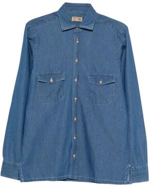 Barba Napoli Chemise À Col Pointu - Blue