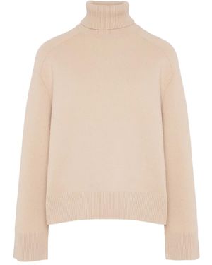 Yves Salomon Roll-Neck Knit Jumper - Natural