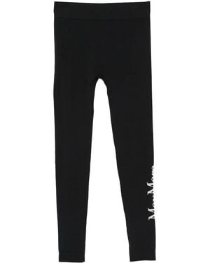 Max Mara Logo-Jacquard Leggings - Black