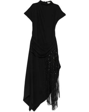 STAUD Effie Sequin-Embellished Fringed Maxi Dress - Black