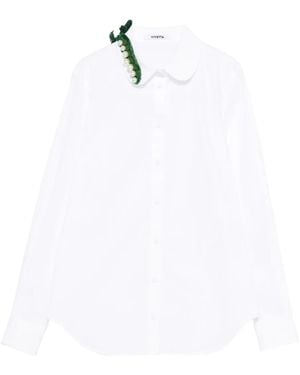 Vivetta Pearl-Embellished Collar Shirt - White