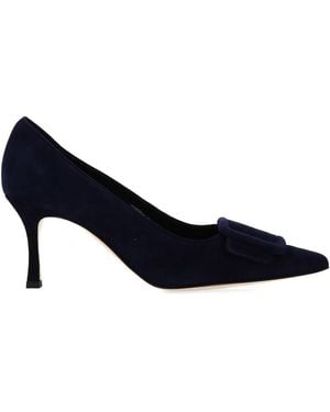 Manolo Blahnik Heel Buckle Pumps - Blue