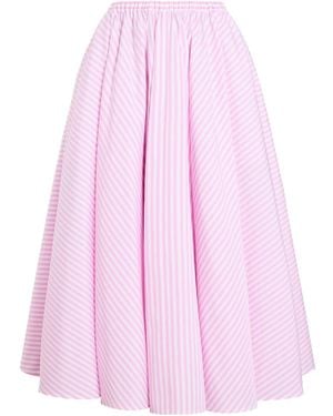 Patou Falda midi a rayas elástica - Rosa