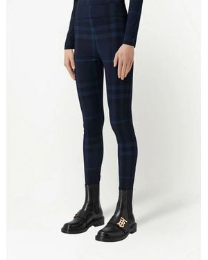 Burberry Leggings A Quadri - Blu