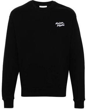 Maison Kitsuné Logo Embroidered Cotton Sweatshirt - Men's - Cotton - Black