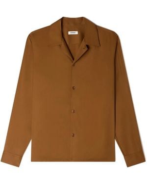 Sandro Overhemd Met Kraag En Knopen - Bruin