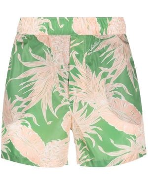 Valentino Garavani Pineapple-Print Swim Shorts - Green