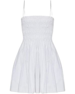 Matteau Robe Courte À Corsage Froncé - White
