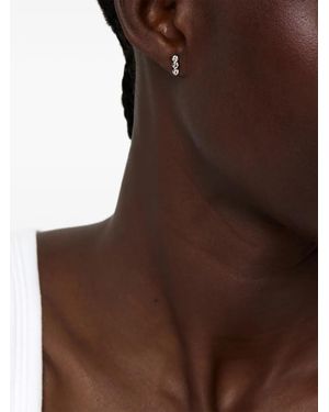 Mateo Trio Diamond Bar Stud Earrings - White