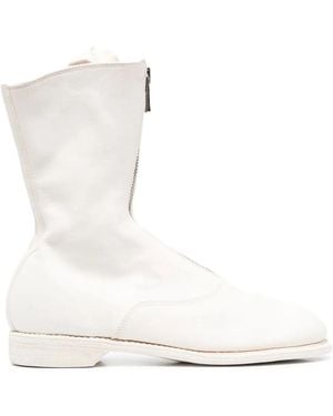 Guidi Front Zip Boots Shoes - White