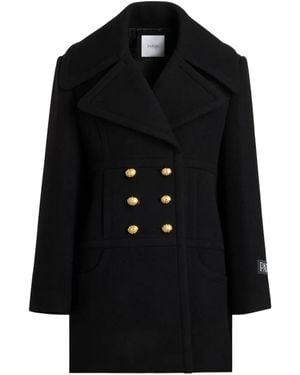 Patou Double-Breasted Wool Blend Coat - Black