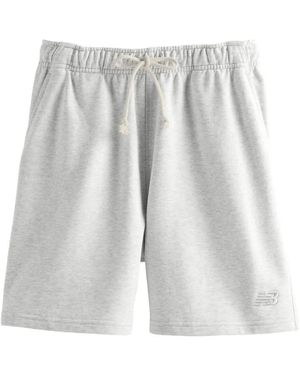 New Balance Short De Sport À Logo Brodé - White