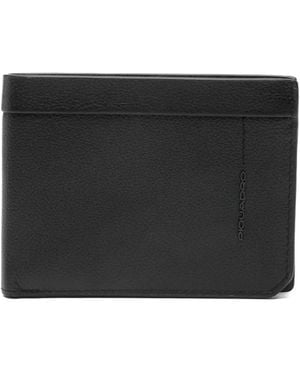 Piquadro Logo-Plaque Wallet - Black