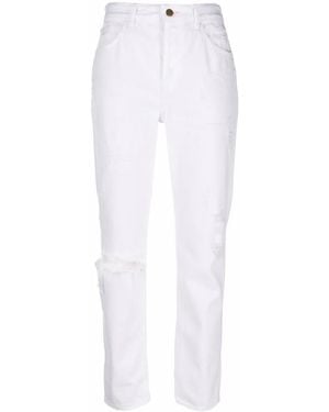 Washington DEE-CEE U.S.A. Slim-Cut Ripped Jeans - White