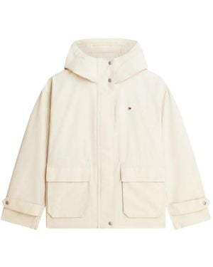 Tommy Hilfiger Hooded Drawstring Jacket - White