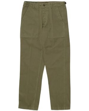 Fortela Newfatigue Herringbone-Cotton Trousers - Green