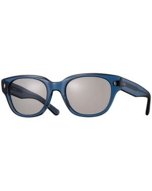 Eyevan 7285 Flash-E Zonnebril Met Vierkant Montuur - Blauw