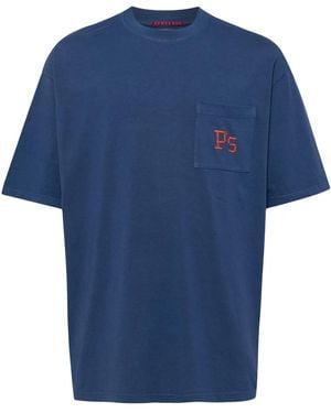 President's Logo-Embroidered Cotton T-Shirt - Blue