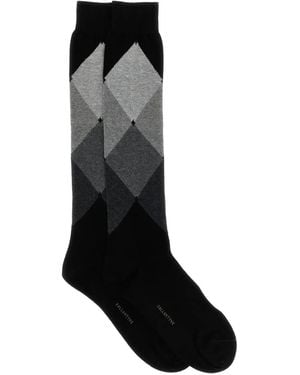 Ballantyne Diamond-Patterned Socks - Black