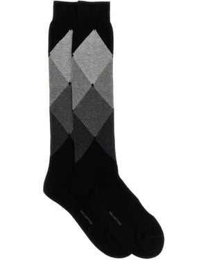 Ballantyne Diamond-Patterned Socks - Black