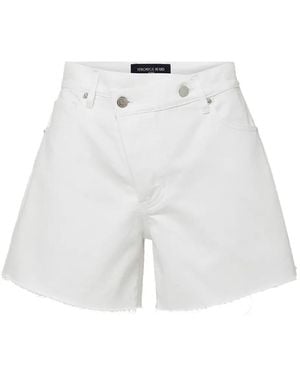 Veronica Beard Ellis Crossover-Waistband Shorts - White