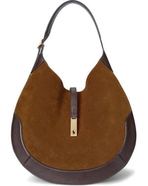 Polo Ralph Lauren Polo Id Leather Half-Moon Shoulder Bag - Brown