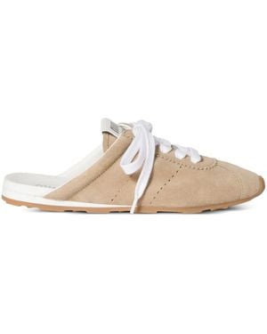 Miu Miu Plume Suede Mules - White