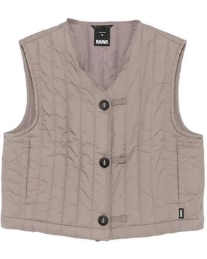 Rains Banja Quilted Button-Up Gilet - Grey