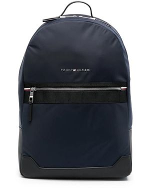 Tommy Hilfiger Elevated Logo-Lettering Backpack - Blue
