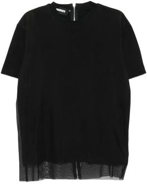 Les Hommes T-Shirt À Fermeture Zippée - Black
