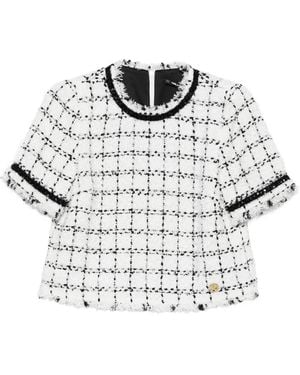Karl Lagerfeld ツイード トップ - ホワイト