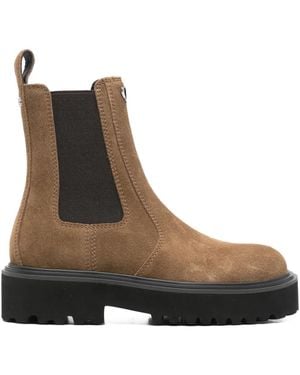 Maje Bottines À Languette D'Enfilage - Marron