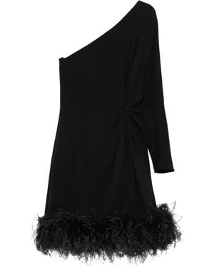 Valentino Garavani One-Shoulder Feather Dress - Black
