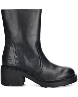 Fly London Block-Heel Boots - Black